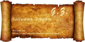 Galvanek Zdenka névjegykártya